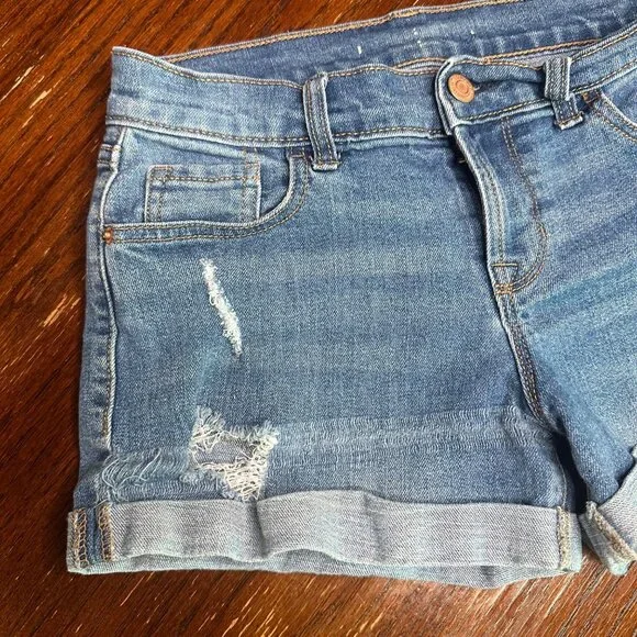 Old Navy Cuffed Denim Jort Light Blue Jean Shorts Size 0 - Picture 2 of 10